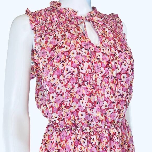 Gypsies & Moondust Floral Mini Dress Cottagecore Summer Sleeveless Womens Pink - Picture 5 of 12